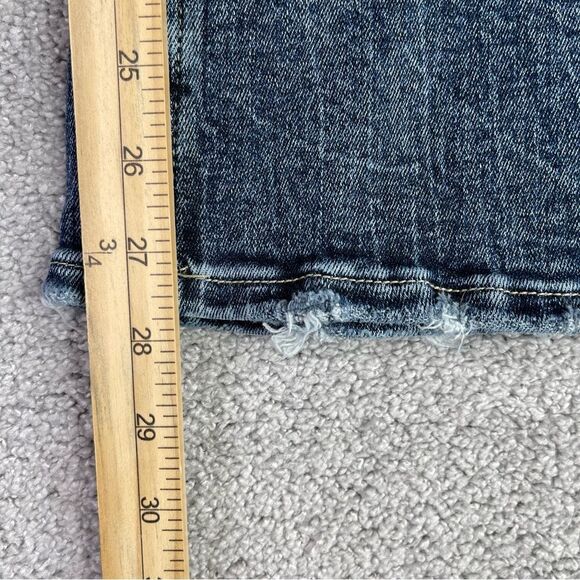 BKE Parker Jeans Women’s 29X27.5* Blue Bootcut High Rise Dark Denim Distressed - Picture 11 of 13